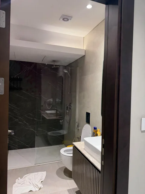 Appartement 3 pièces 204 de The Stay : la salle de bain avec douche vitrée